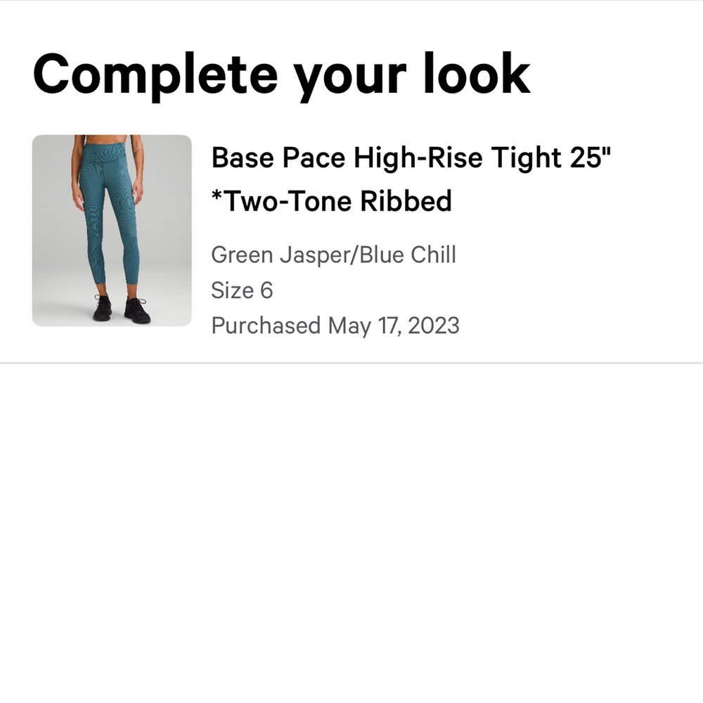 Base Pace High-Rise Tight 25" Two-Tone Ribbed Leggings